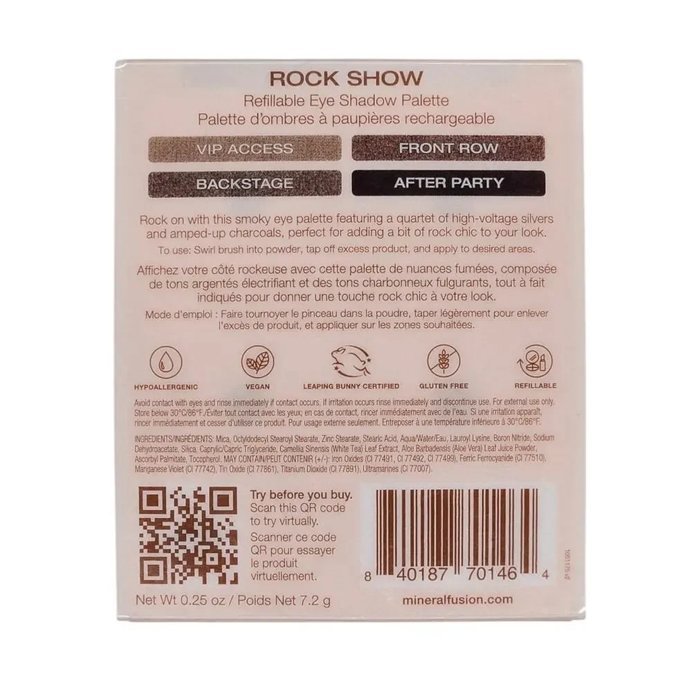 NWT Mineral Fusion Rock Show Refillable Eyeshadow Palette